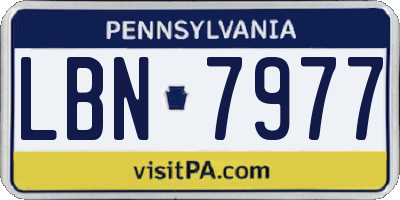 PA license plate LBN7977