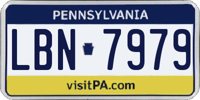 PA license plate LBN7979