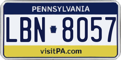 PA license plate LBN8057