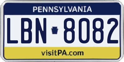 PA license plate LBN8082