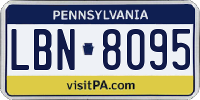PA license plate LBN8095