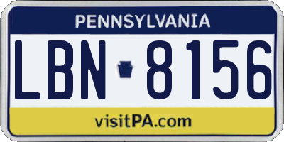 PA license plate LBN8156