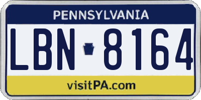 PA license plate LBN8164