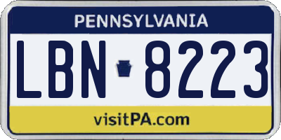 PA license plate LBN8223