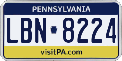 PA license plate LBN8224