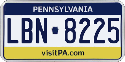 PA license plate LBN8225