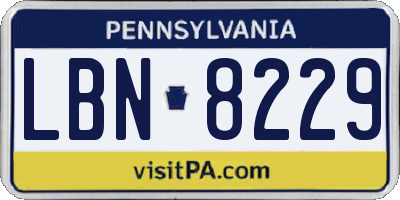 PA license plate LBN8229