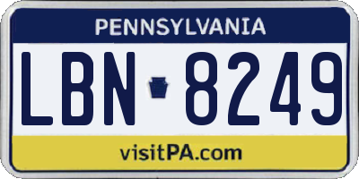 PA license plate LBN8249