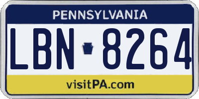 PA license plate LBN8264