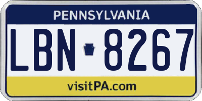 PA license plate LBN8267