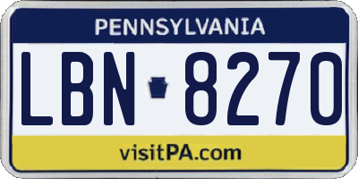 PA license plate LBN8270