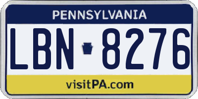 PA license plate LBN8276