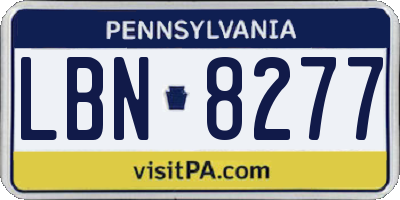 PA license plate LBN8277