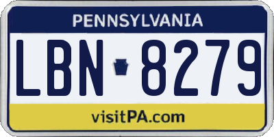 PA license plate LBN8279