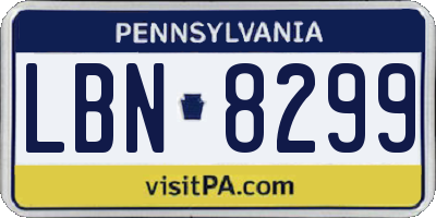 PA license plate LBN8299
