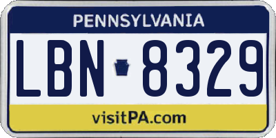 PA license plate LBN8329