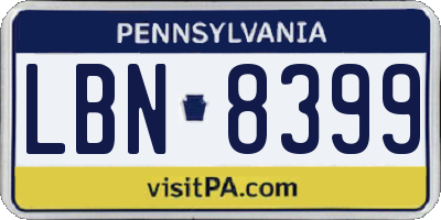 PA license plate LBN8399