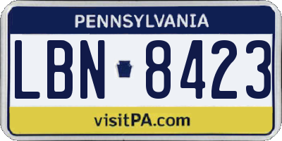 PA license plate LBN8423