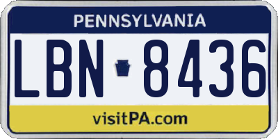 PA license plate LBN8436