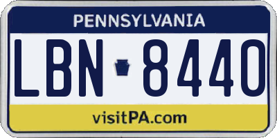 PA license plate LBN8440