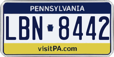 PA license plate LBN8442
