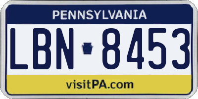 PA license plate LBN8453