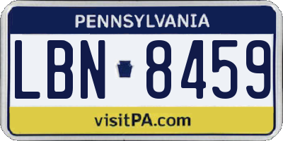 PA license plate LBN8459