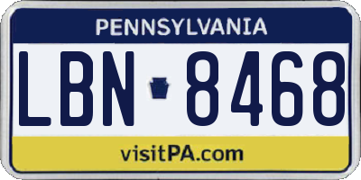 PA license plate LBN8468