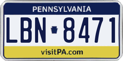 PA license plate LBN8471