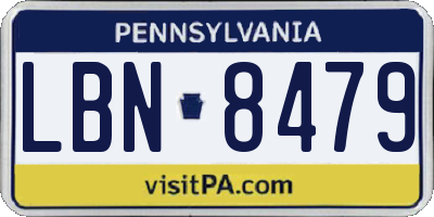 PA license plate LBN8479