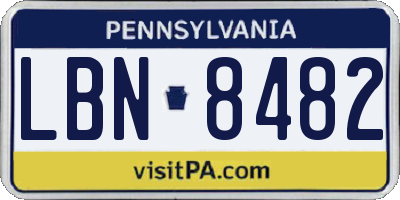 PA license plate LBN8482