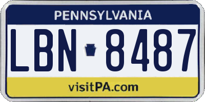 PA license plate LBN8487