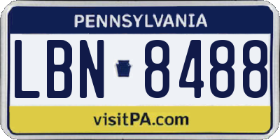 PA license plate LBN8488
