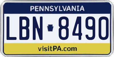 PA license plate LBN8490