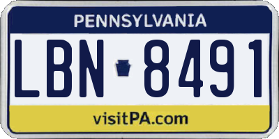 PA license plate LBN8491