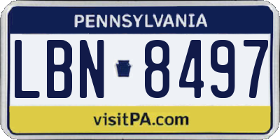 PA license plate LBN8497