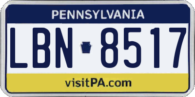 PA license plate LBN8517