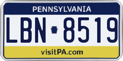PA license plate LBN8519