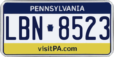 PA license plate LBN8523