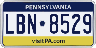 PA license plate LBN8529