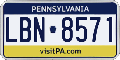 PA license plate LBN8571