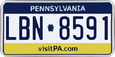 PA license plate LBN8591
