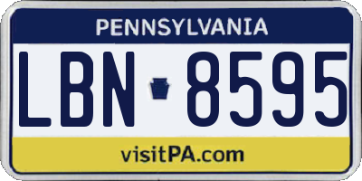 PA license plate LBN8595
