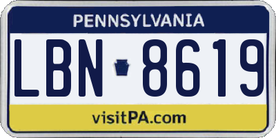 PA license plate LBN8619