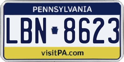 PA license plate LBN8623