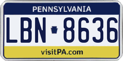 PA license plate LBN8636