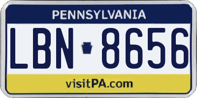 PA license plate LBN8656