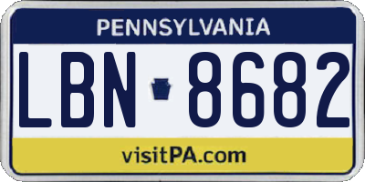 PA license plate LBN8682