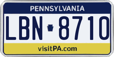 PA license plate LBN8710