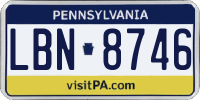 PA license plate LBN8746